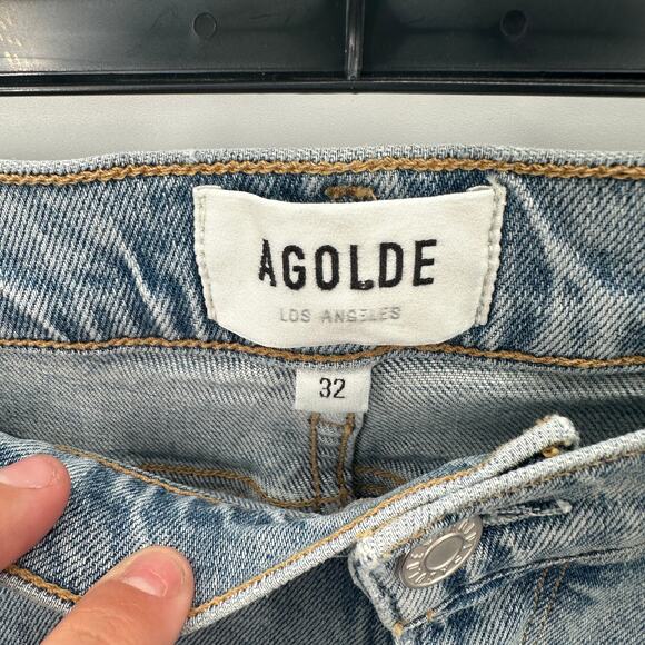 AGOLDE NWT Sophie Mid Rise Ankle Distressed Denim Jean in Shrine // 32 - Picture 8 of 13